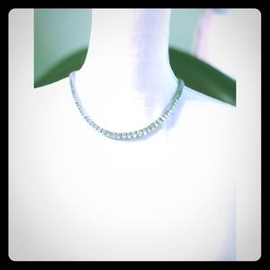 57.50ctw sterling silver oval 18 inch necklace